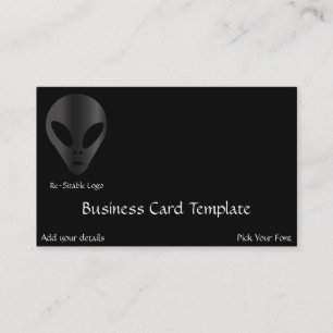 Tarjeta De Visita Alien antiguo con logotipo gris
