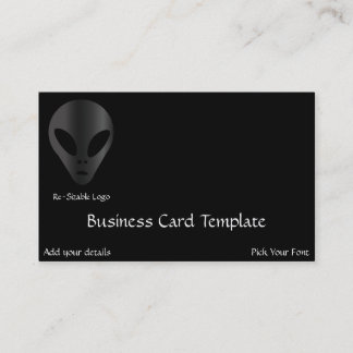 Tarjeta De Visita Alien antiguo con logotipo gris