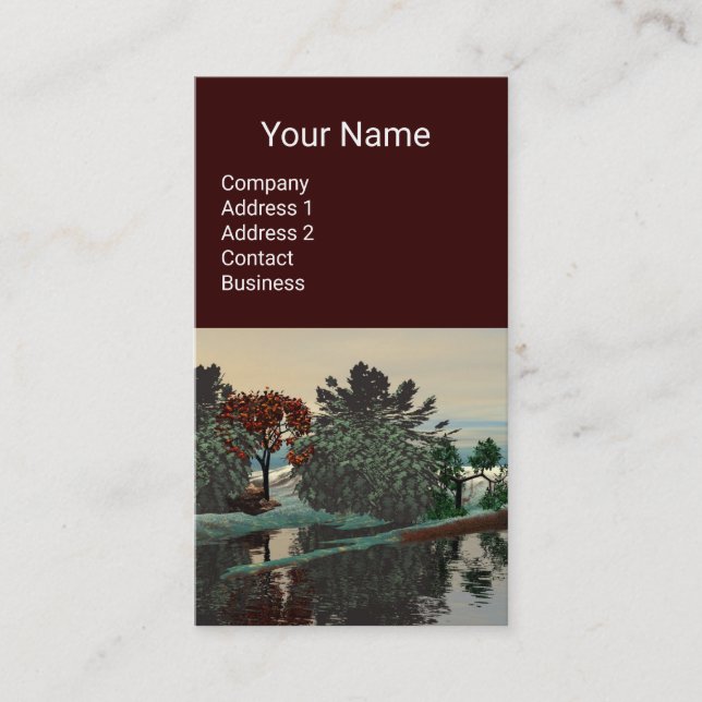 Tarjeta De Visita ALIEN LANDSCAPE, TRERES LAGO HYPERION Sci Fi Brown (Anverso)