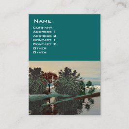 Tarjeta De Visita ALIEN LANDSCAPE, TRERES LAGO HYPERION Sci Fi Green