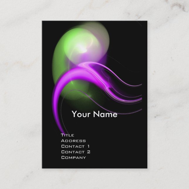 Tarjeta De Visita ALIEN PEARL MONOGRAM Verde rosa vivo (Anverso)