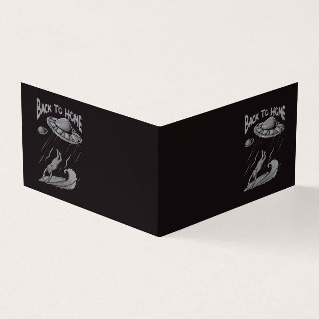 Tarjeta De Visita alienígena ufo navegando en ilustracion con vuelta (Exterior)