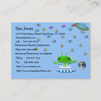 Tarjeta De Visita Alienígenas del espacio ultraterrestre verde lindo