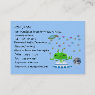 Tarjeta De Visita Alienígenas del espacio ultraterrestre verde lindo