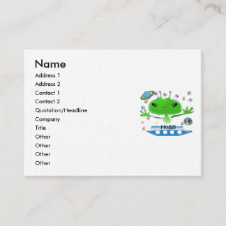 Tarjeta De Visita Alienígenas del espacio ultraterrestre verde lindo