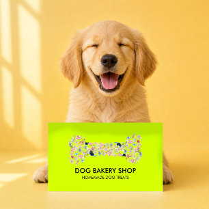 Tarjeta De Visita Alimento Natural para Perros Verde Neon