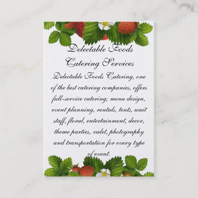 Tarjeta De Visita Alimentos Delectables (Anverso)