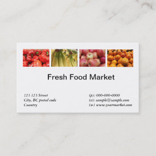 Tarjeta De Visita Alimentos frescos, frutas, mercado de verduras