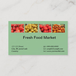 Tarjeta De Visita Alimentos frescos, frutas, mercado de verduras
