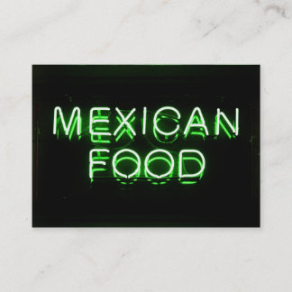 Tarjeta De Visita ALIMENTOS MEXICANOS - Rótulo de neón verde