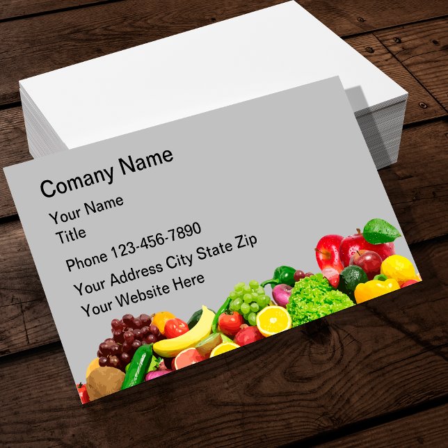 Tarjeta De Visita Alimentos Nutritivos Frutas Vegetales (Dietician Nutrition Business cards by Custom Business Templates)