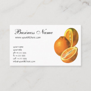 Tarjeta De Visita Alimentos Vintage, Naranjas Frescas Saludables Org