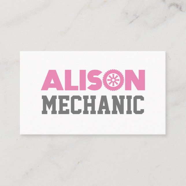 Tarjeta de visita Alison Mechanic (Anverso)