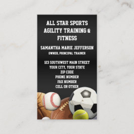 Tarjeta De Visita All Star Sports Balls con pared de ladrillo
