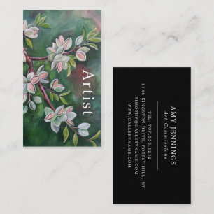 Tarjeta De Visita Almendras en una Rama de Otoño Pintura de Alfred F