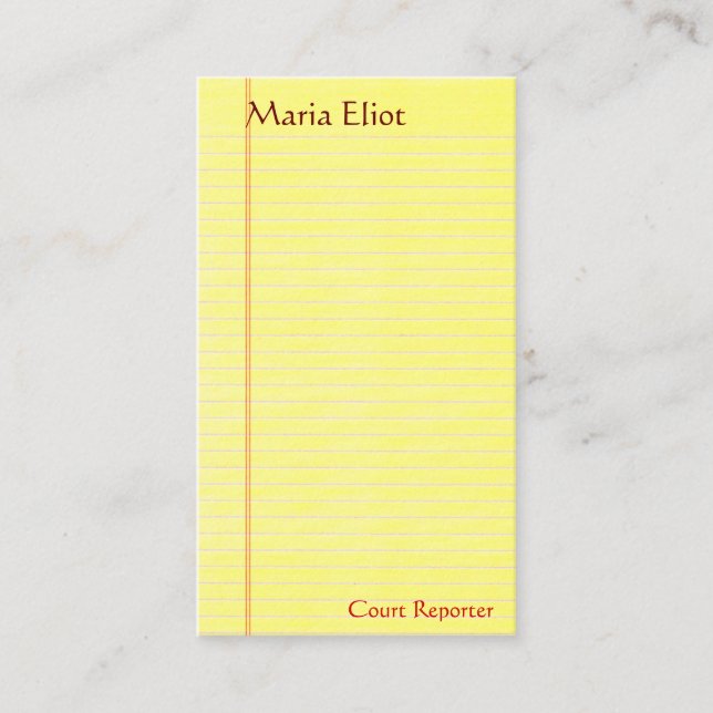 Tarjeta De Visita Almohadilla legal (periodista judicial, secretario (Anverso)