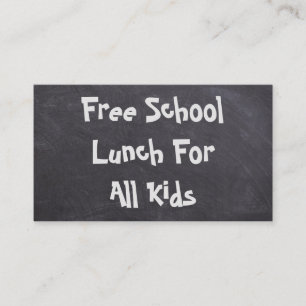 Tarjeta De Visita Almuerzo Escolar Gratuito Para Todos Los Niños