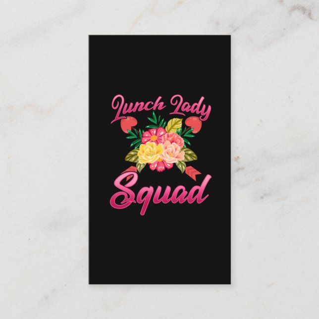 Tarjeta De Visita Almuerzo escolar Lady Squad Cafetería Mujer (Anverso)