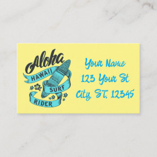 Tarjeta De Visita Aloha Hawaii Surf Rider Thunder_Cove