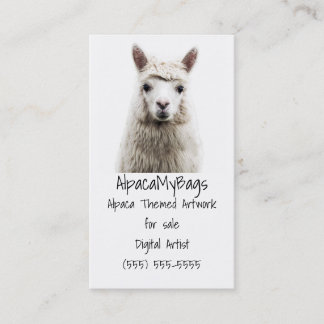 Tarjeta De Visita Alpaca blanca