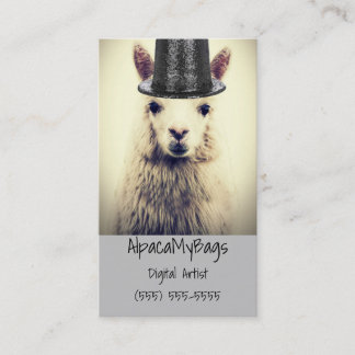 Tarjeta De Visita Alpaca en Tophat
