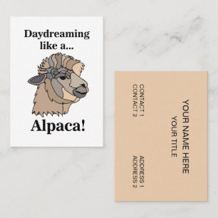 Tarjeta De Visita Alpaca Llama Animal Divertido