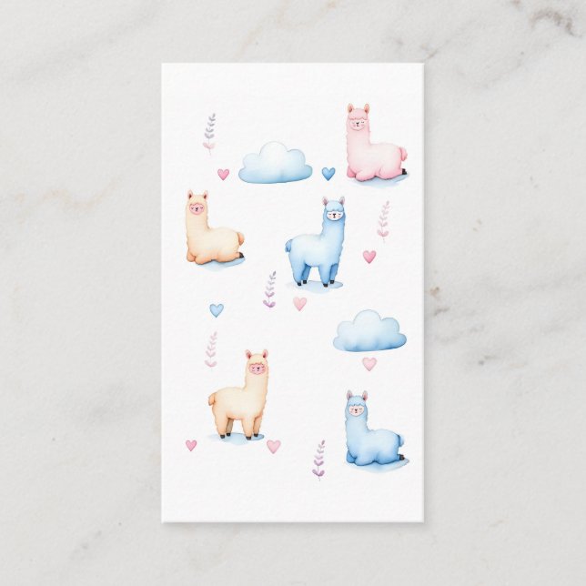 Tarjeta De Visita Alpacas Lindas y Nubes (Anverso)
