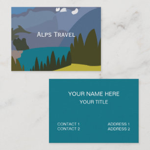 Tarjeta De Visita Alpes Mountain Lake Travel