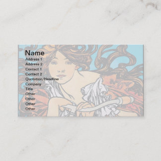 Tarjeta De Visita Alphonse Mucha - Ciclos Perfecta Retro Art Nouveau
