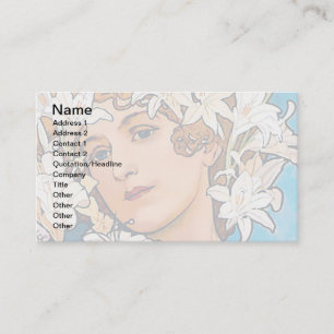 Tarjeta De Visita Alphonse Mucha - Flor - Art Nouveau retro