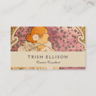 Tarjeta De Visita Alphonse Mucha La Dame Aux Camelias: Art Nouveau