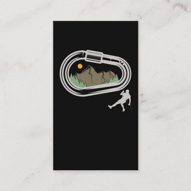 Tarjeta De Visita Alpinista de montaña de la naturaleza de escalada  (Anverso)