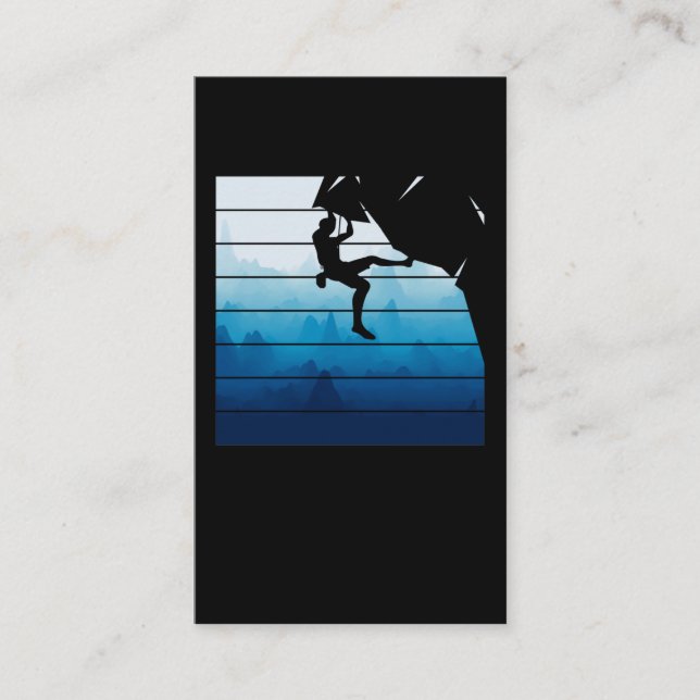 Tarjeta De Visita Alpinista de montaña Retro Rock Men (Anverso)