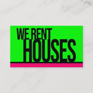 Tarjeta De Visita Alquilamos Casas Hot Green Hot Pink