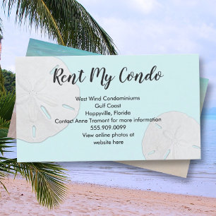 Tarjeta De Visita Alquilar Mi Condo Dólares de Arena