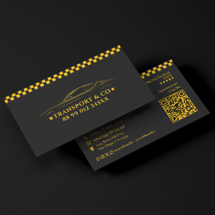 Tarjeta De Visita Alquilar transporte conductor de coche taxi amaril