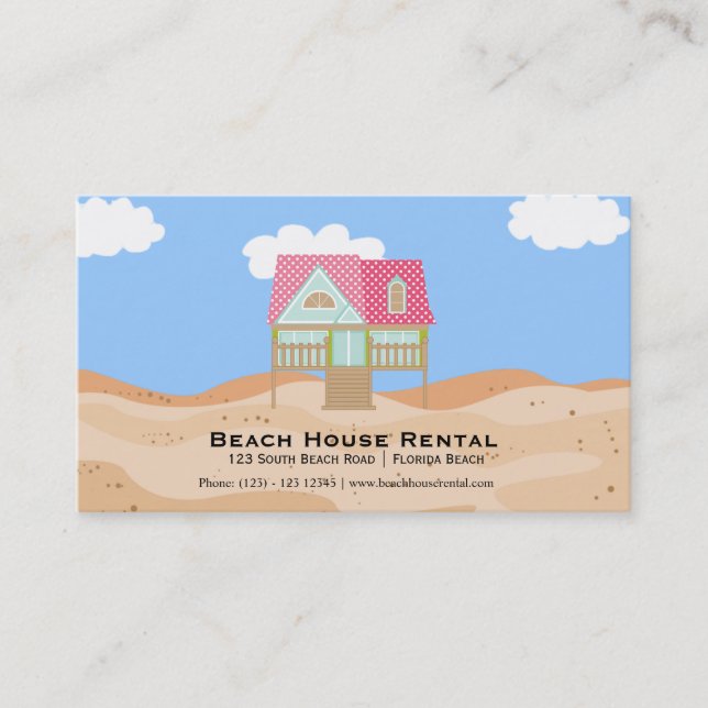 Tarjeta De Visita Alquiler de Beach House (Anverso)