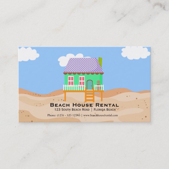 Tarjeta De Visita Alquiler de Beach House (Anverso)