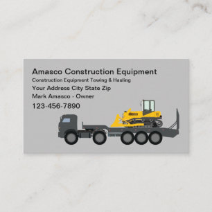 Tarjeta De Visita Alquiler de equipo de construcción remolque