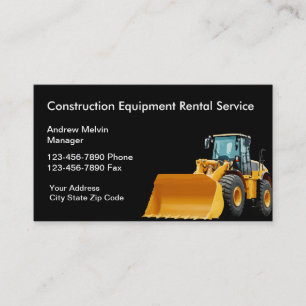 Tarjeta De Visita Alquiler de Equipos de Construcción