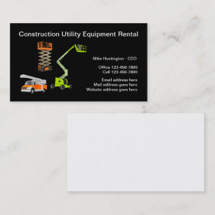 Tarjeta De Visita Alquiler de Equipos de Construcción
