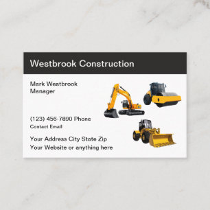 Tarjeta De Visita Alquiler de Equipos de Construcción Nuevo