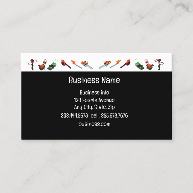 Tarjeta De Visita Alquiler de motores pequeños (Anverso)