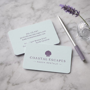 Tarjeta De Visita Alquiler de playa costera minimalista