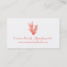 Tarjeta De Visita Alquiler de una propiedad blanca naranja de coral 