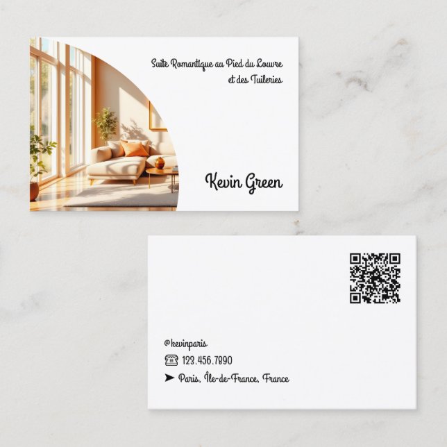 Tarjeta De Visita Alquiler de vacaciones de Airbnb QR (Anverso / Reverso)