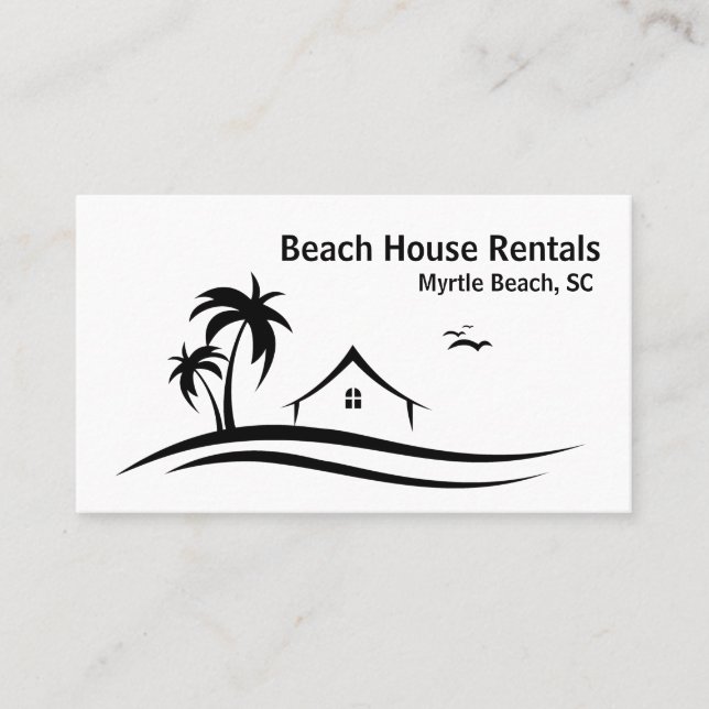 Tarjeta De Visita Alquiler de vacaciones en Beach House Minimalismo (Anverso)