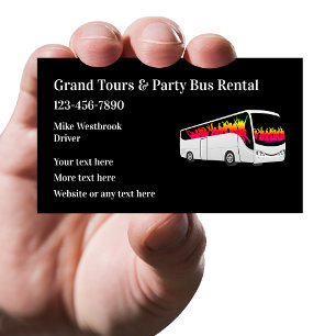Tarjeta De Visita Alquiler De Viajes En Autobús De Visitas Turística
