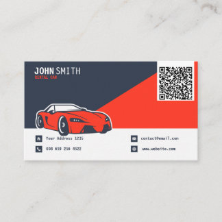 Tarjeta De Visita Alquiler elegante de coches | Rojo azul