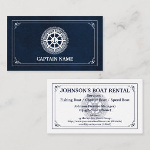 Tarjeta De Visita Alquiler elegante del barco (personalice)